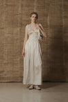 Mutedance 25 Spring/Summer Deep V-neck Pleated Dress MD-MD25SS25-HOARY MD25SS24